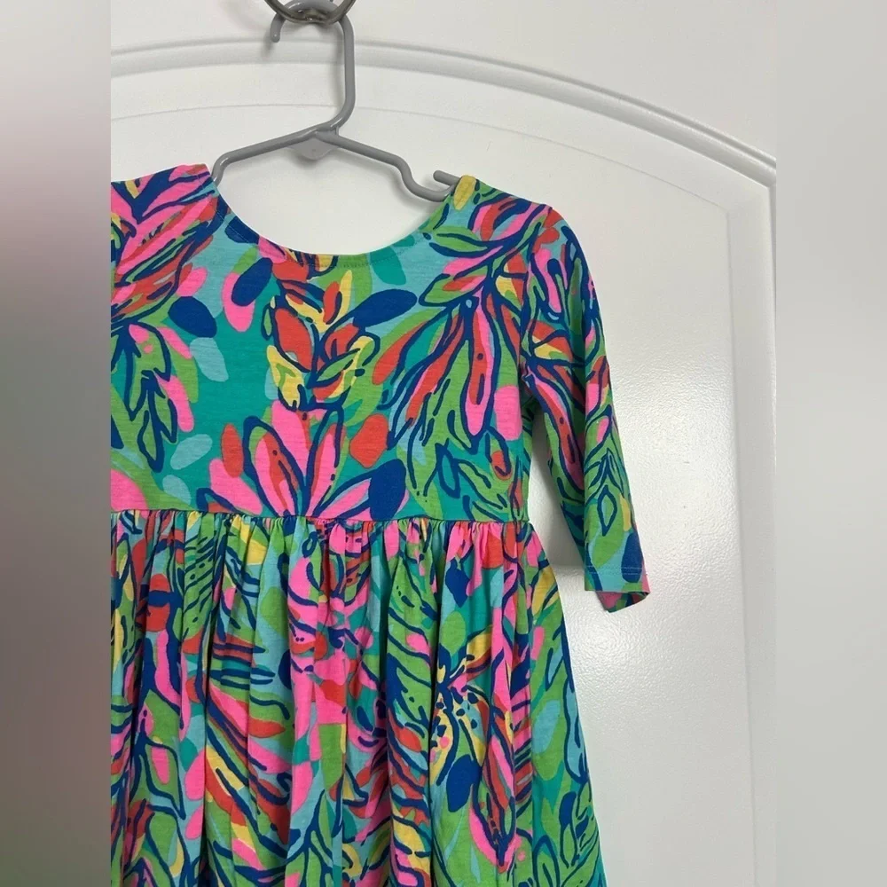 Lilly Pulitzer Mini Loro Dress Floral Circle Dress mommy and me  Girls XS (2-3)